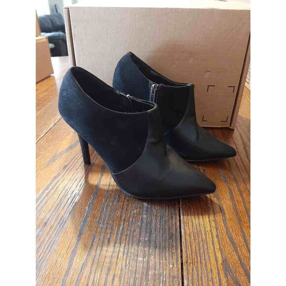 Size 7 Lime Light Black Miley High Heel Pump Stiletto Ankle Boots Booties Shoes - Picture 1 of 5